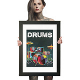 Quadro Decorativo Bateria Drums Música Rock Poster 60x42 A3
