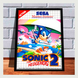 Quadro Decorativo Capa Sonic 2 A4 25x33 Master Sega
