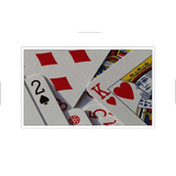 Quadro Decorativo Cartas Jogo Poker Baralho Moldura Branca 2