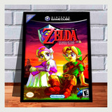 Quadro Decorativo Gamer Capa A4 Zelda Ocarina Game Cube