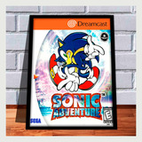 Quadro Decorativo Gamer Capa Sonic Adventure A4 Dreamcast
