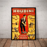 Quadro Decorativo Harry Houdini Arte Cartaz Moldurado