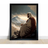 Quadro Decorativo Jesus Contemplando Paisagem A3 45x33cm