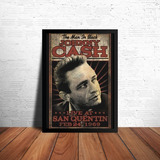 Quadro Decorativo Johnny Cash Arte Poster Moldurado