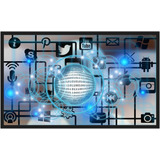 Quadro Decorativo Marketing Mídia Social Com Moldura Gg001