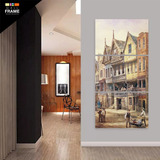 Quadro Decorativo Pintura Casa Antiga Vertical 120x60