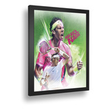 Quadro Decorativo Poste Rafael Nadal Tenis Classico Retro A3