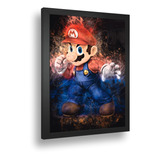 Quadro Decorativo Poste Super Mario Bros Artwork Retro A3