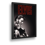 Quadro Decorativo Poster Elvis Presley Cantor Retro Vidro A3