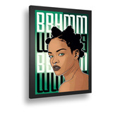 Quadro Decorativo Poster Rihanna Cantora Art Desenho A3