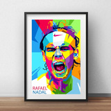 Quadro Decorativo Rafael Nadal Tenis Moldur A3 43x33