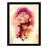 Quadro Decorativo Rihanna Arte Poster Com Moldura 33x43cm
