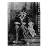 Quadro Decorativo Sala E Quarto. Charles Chaplin E Cachorro