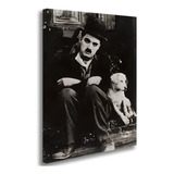 Quadro Decorativo Sala Quarto Charles Chaplin Cachorro Luxo