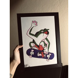Quadro Decorativo Skate Old School A4 Acetato
