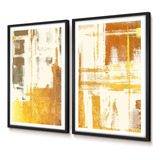 Quadro Decorativo Vidro Pintura Dourada 60x90 Duo Escritório