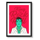 Quadro Elvis Presley Rei Do Rock Arte Moldura A3