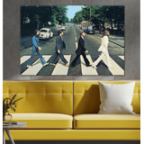 Quadro Em Tecido Canvas Abbey Road Beatles Atravessando Rua