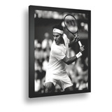 Quadro Emoldurado Poster Jogador Tenis Roger Federer A3