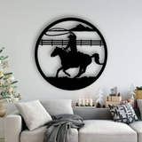 Quadro Escultura De Parede Em Mdf 60cm Cavalo Laço