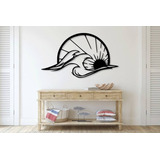 Quadro Escultura De Parede Em Mdf 60cm Sol E Ondas