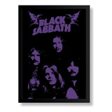 Quadro Foto Black Sabbath Banda Pôster Moldurado