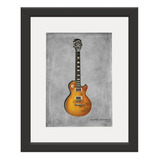 Quadro Guitarra Gibson Les Paul 56x46cm Vidro Paspatur U1109