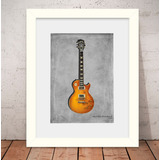 Quadro Guitarra Gibson Les Paul 56x46cm Vidro Paspatur W1109