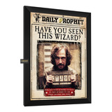 Quadro Harry Potter Sirius Black Wanted Poster Com Vidro