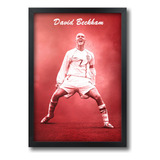 Quadro Idolo Craque David Beckham Com Moldura A2 60 X 42 Cm