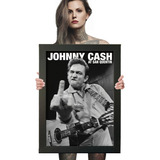 Quadro Johnny Cash Foto Clássica Poster Moldurado A2