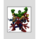 Quadro Marvel Super Hero Squad Vingadores X-men Hulk Guerra