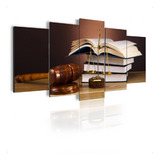 Quadro Mosaico 105x60cm Mod181 Livros Balança Advocacia 5pçs