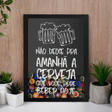 Quadro Porta Tampa Bebida Placa Vidro Decorativo Cerveja Bar Cor Preto