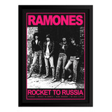 Quadro Poster Cartaz Banda Ramones Com Moldura