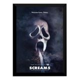 Quadro Poster Moldurado Cartaz Filme Panico 5 Scream 44x33cm