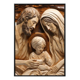 Quadro Sagrada Família Religiosos Jesus Maria José 93cm