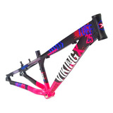Quadro Vikingx Tuff X-25 Aro 26 Aluminio Dirt Bikpreto/rosa