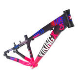Quadro Vikingx Tuff X-25 Aro 26 Aluminio Dirt Jump Bike Cor Preto/rosa
