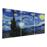 Quadros Decorativos 3 Peças Van Gogh Noite Estrelada