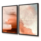 Quadros Decorativos Vidro Sala Duo Pintura Folha Terra 50x70