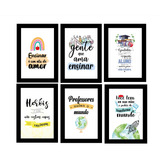 Quadros Professora Educação Escola Decoração 6 Peças 20x28cm