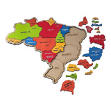 Quebra Cabeça Gigante Mapa Do Brasil Estados Capitais 49x49