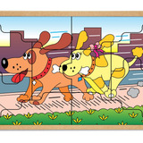 Quebra Cabeça Infantil Casal Cachorros Mdf 10 Peças - Carlu