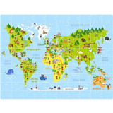 Quebra Cabeça Mapa Mundi Educativo 100 Peças P Idoso Criança