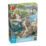 Quebra Cabeça Puzzle Gigante Dinossauros 48 Peças Grow