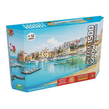 Quebra-cabeça Puzzle Panorama Castellammare Del Golfo Com 1500 Peças Grow