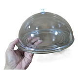 Queijeira Antiga Base Vidro Cúpula Acrílico 25x17cm 1.3kg 