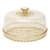 Queijeira Cristal Glamour Com Tampa 18cm Em Acrílico Cor Citrino