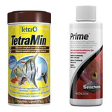 Ração Para Peixes Tetramin Flakes 52g + Seachem Prime 100ml